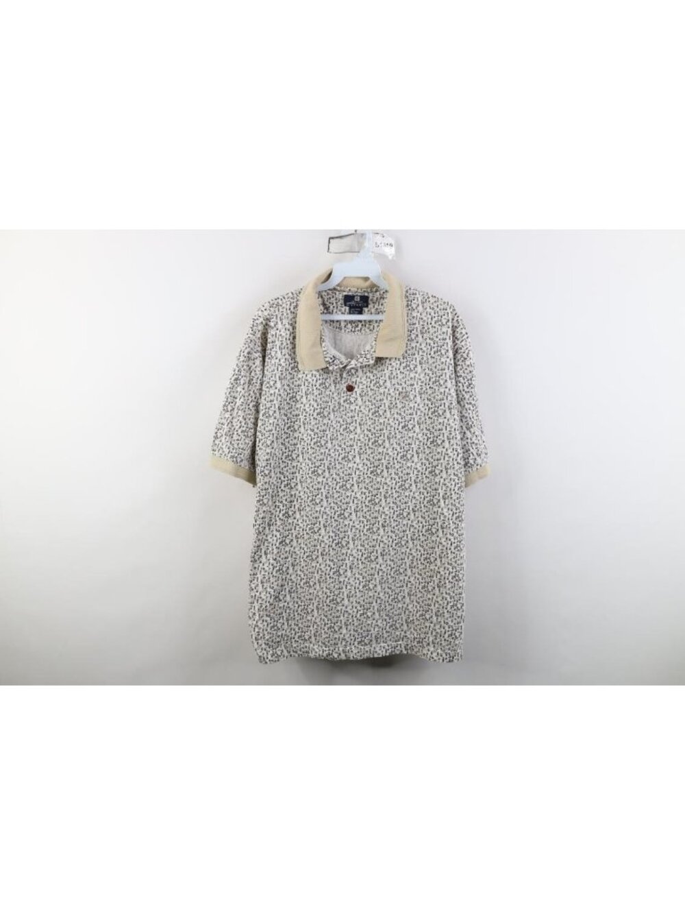 Vintage 90s Givenchy Mens XL Faded Abstract Geometric Collared Golf Polo Shirt